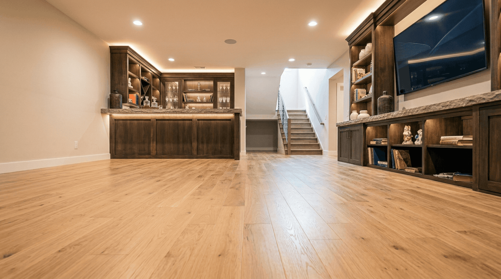 water damage restoration Liberty Lake WA restored basement before and after