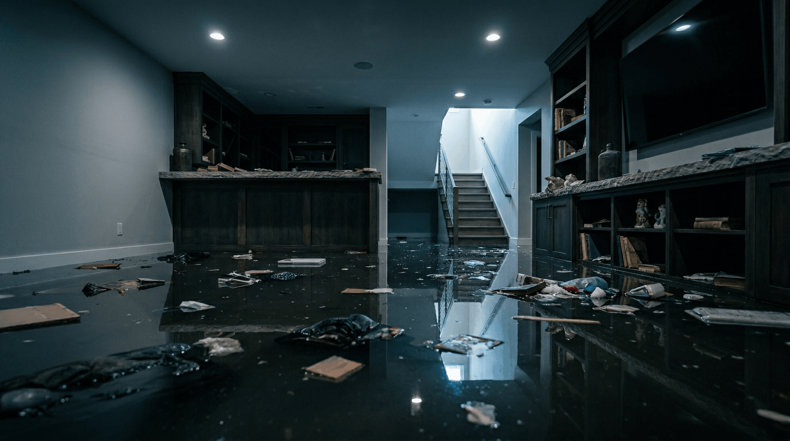 water damage restoration Liberty Lake WA flooded basement emergency