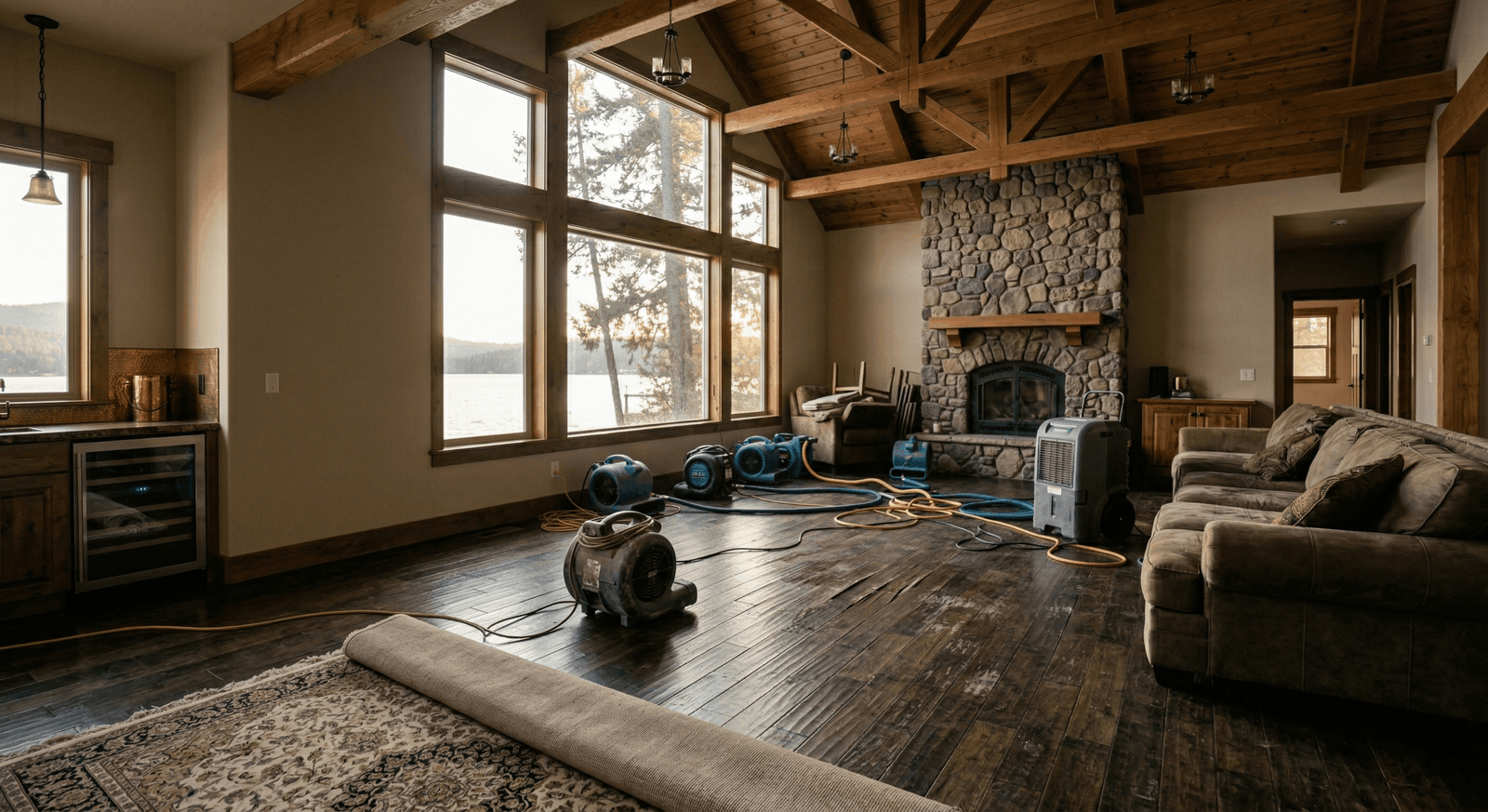 water damage restoration Liberty Lake WA professional restoration equipment